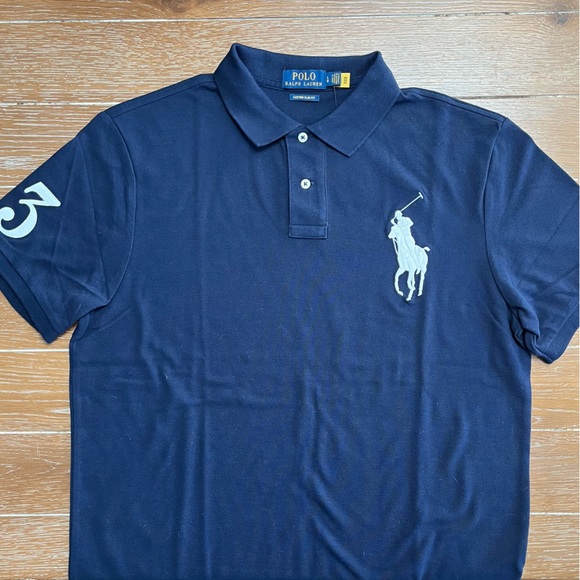 POLO RALPH LAUREN Navy Blue Big Pony Polo Shirt - Picture 2 of 4